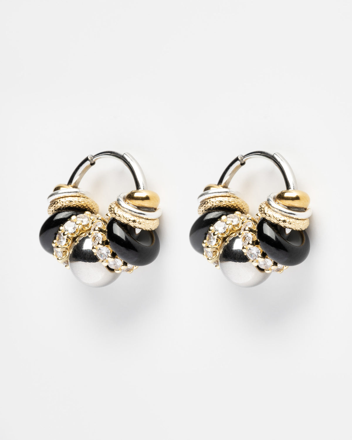 Boucles d'oreilles Bubble Black Shiny