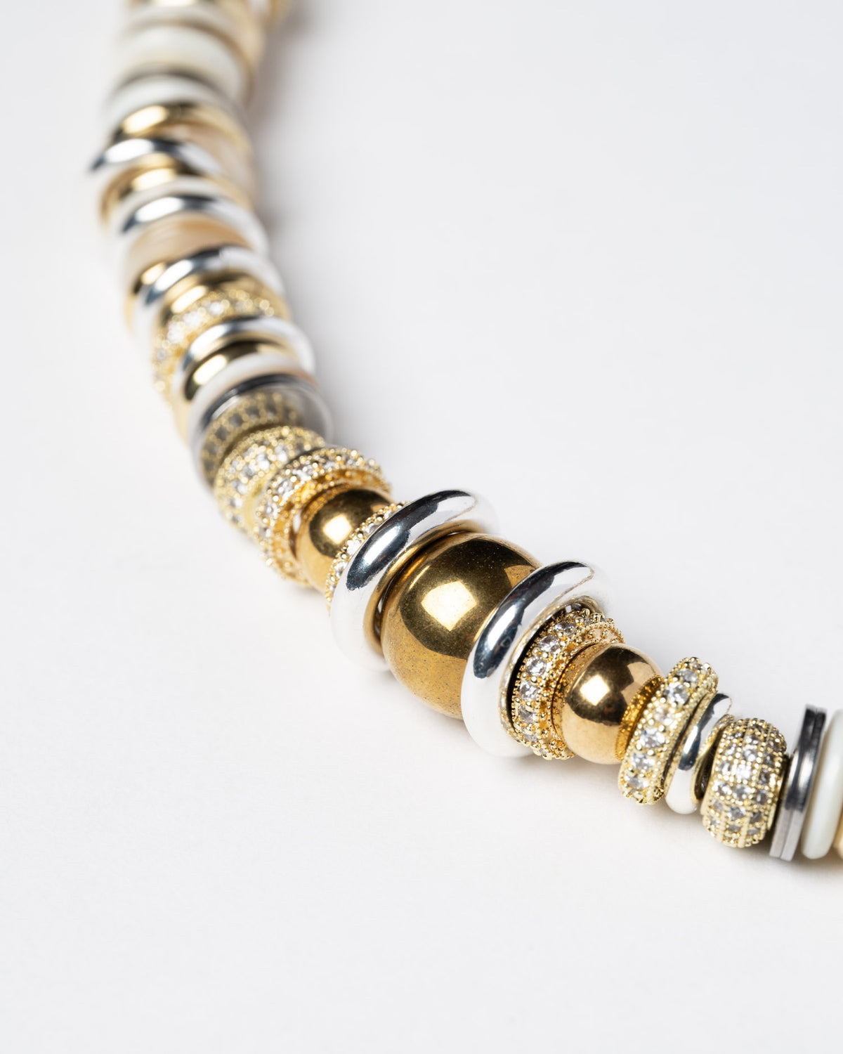 Collier Twist Rondelle Blanc