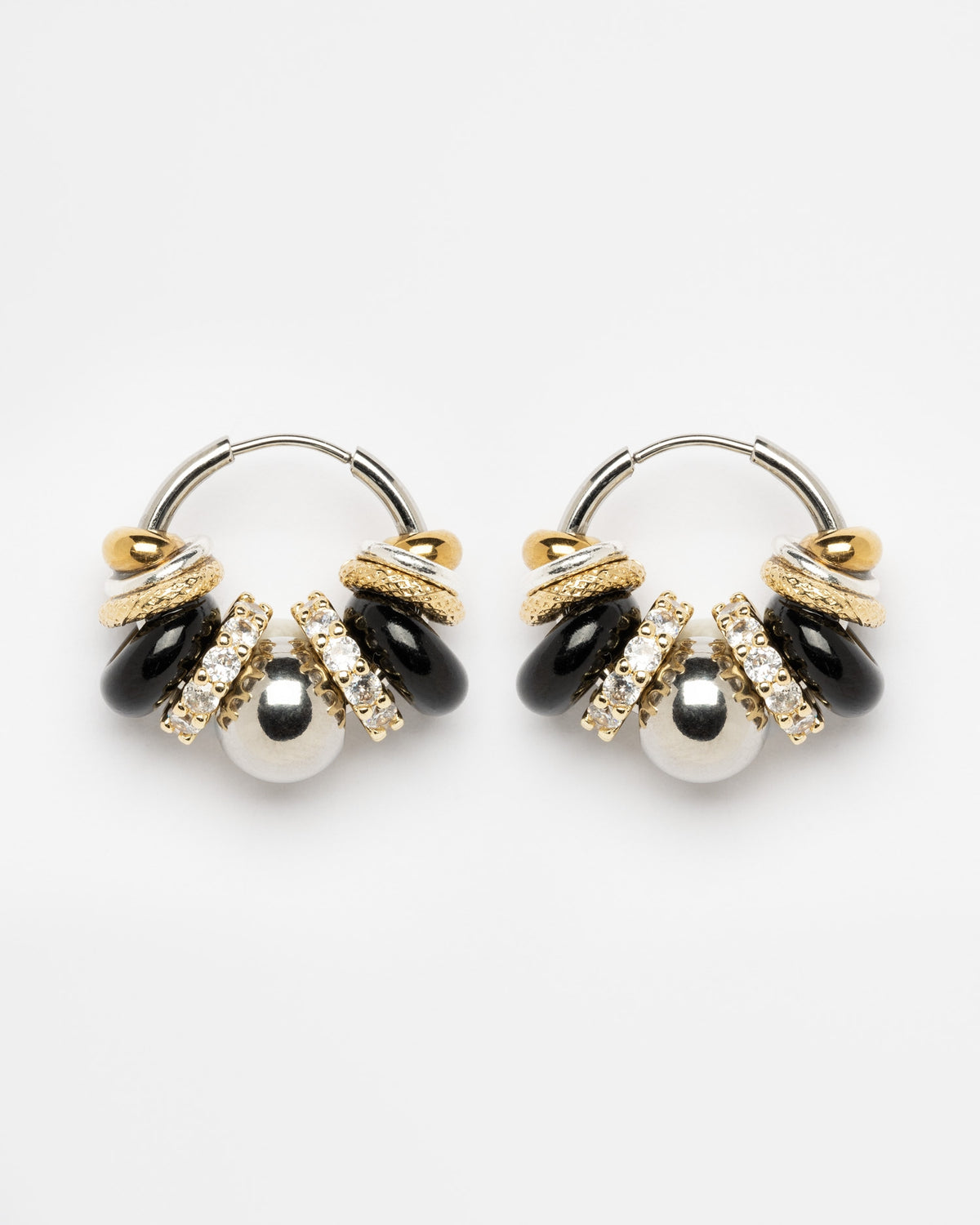Boucles d'oreilles Bubble Black Shiny