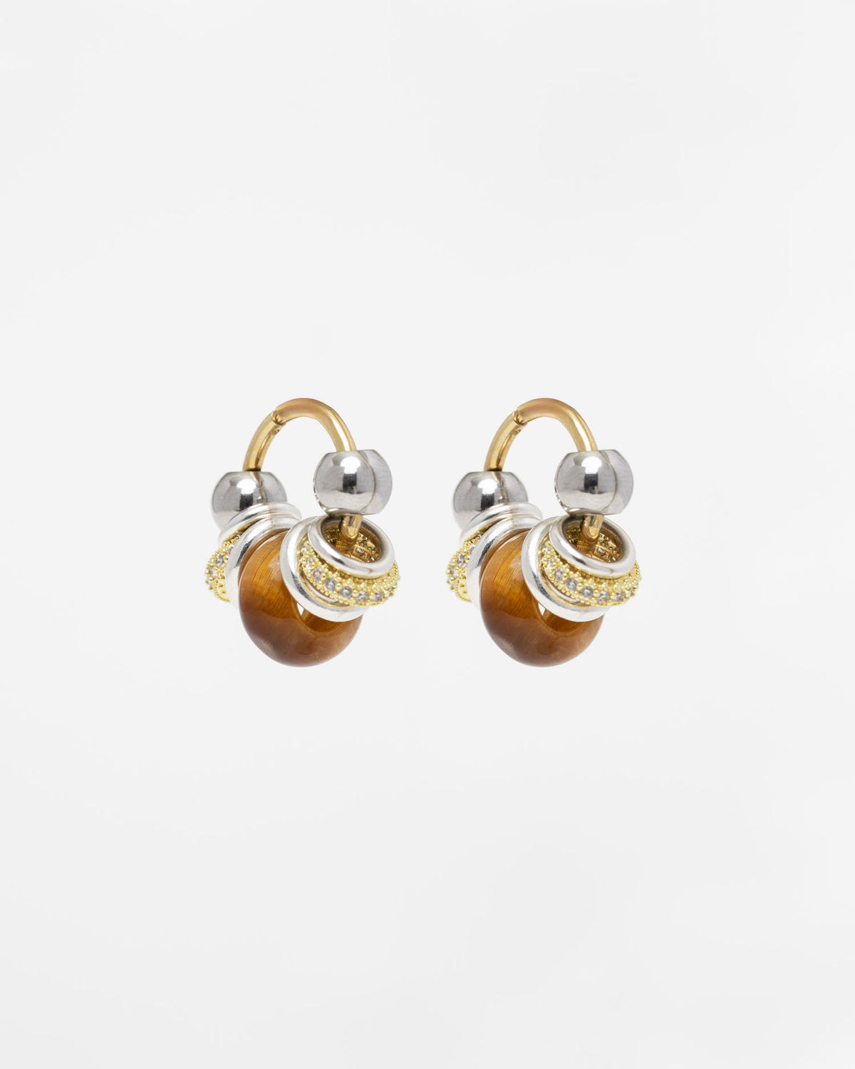 Pendientes de aro Bubble Shiny Camel