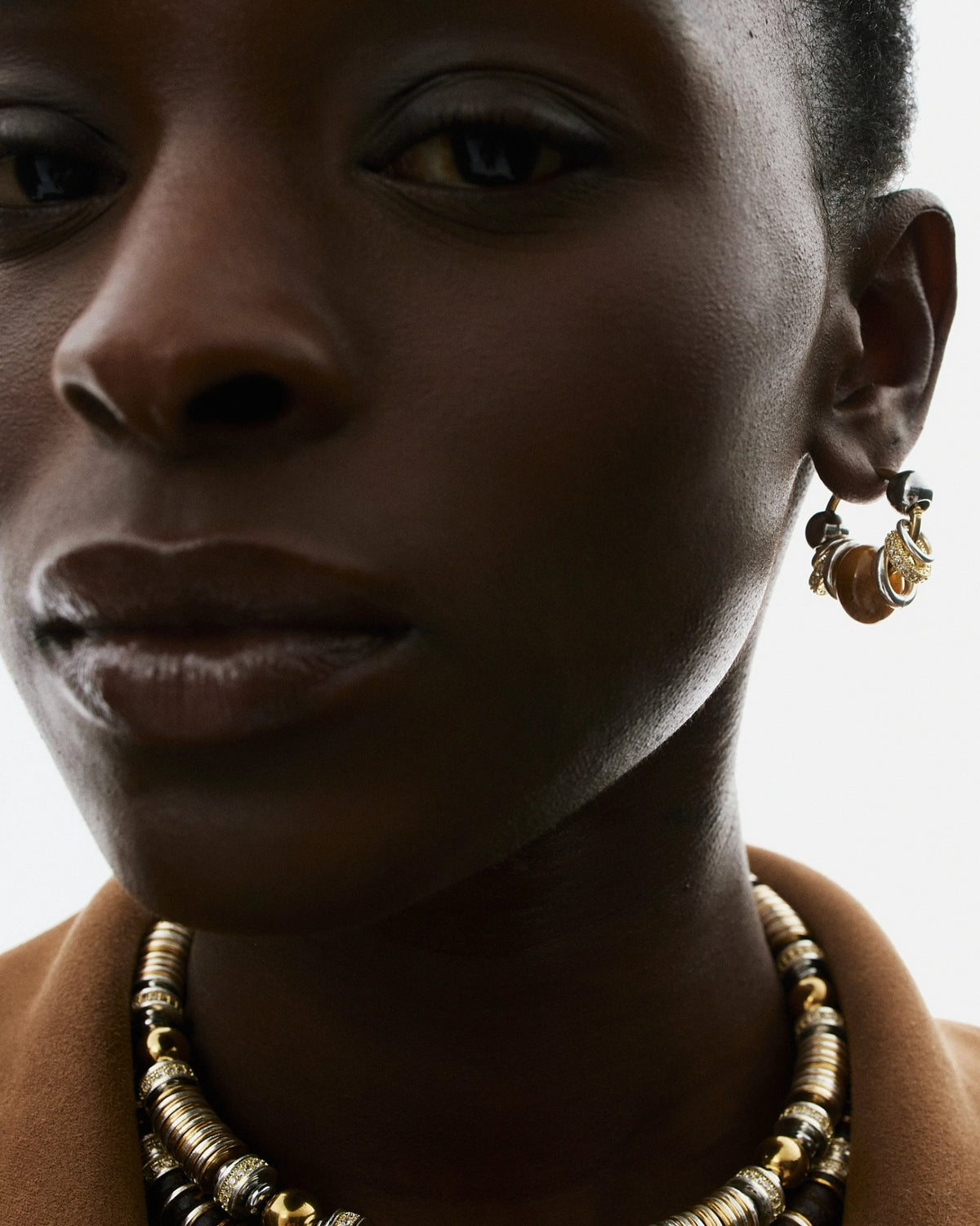 Boucles d'oreilles Hoops Bubble Shiny Camel