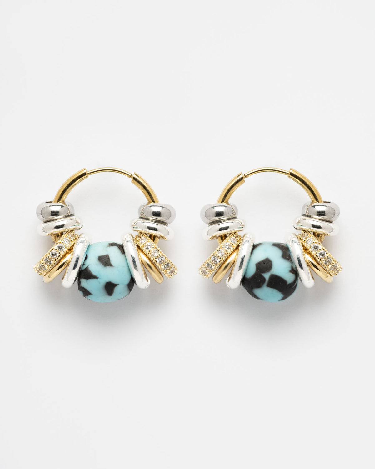 Boucles d'oreilles Bubble Blue Tiger